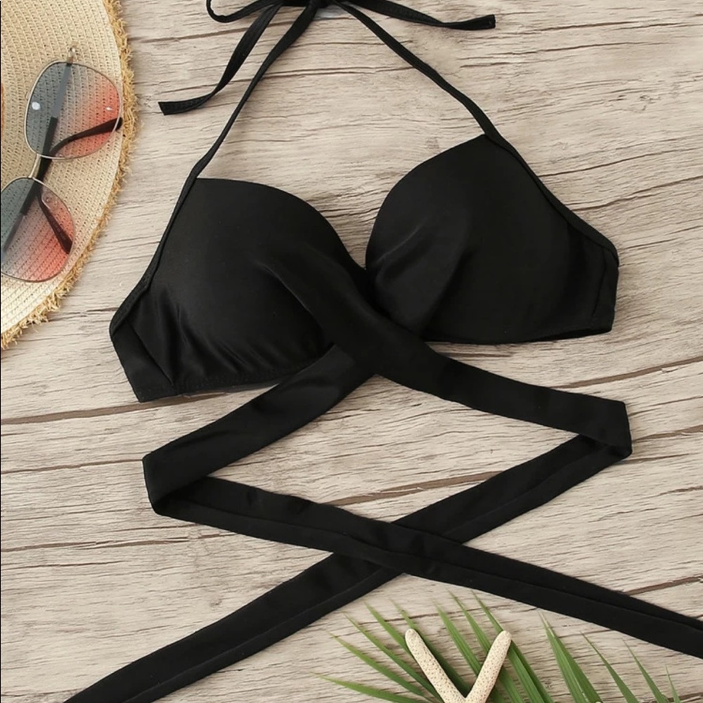 Brand new black bikini top